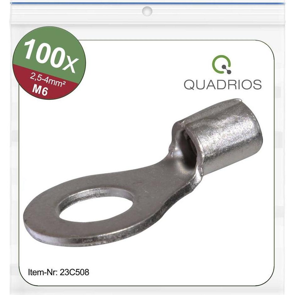 Quadrios, Kabelverbindung, 23C508 Ringkabelschuh Querschnitt (max.)=4 mm² Loch-Ø=6.5 mm Unisolier