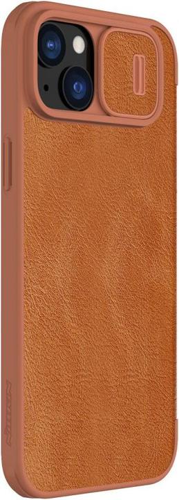 Actual product image Nillkin Qin Pro Leather Flip Camera Cover Case for iPhone 15 Plus - Brown (Apple iPhone 15 Plus)
