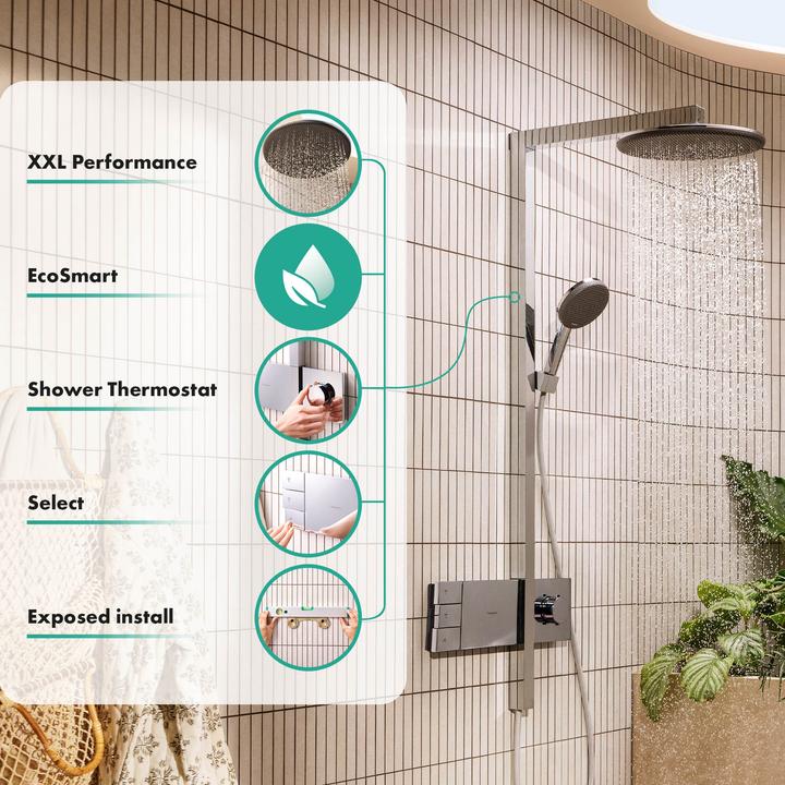 Produktbild hansgrohe Raindance Alive S système de douche 300 2jet EcoSmart avec ShowerSelect Comfort, 24596000, 24596000