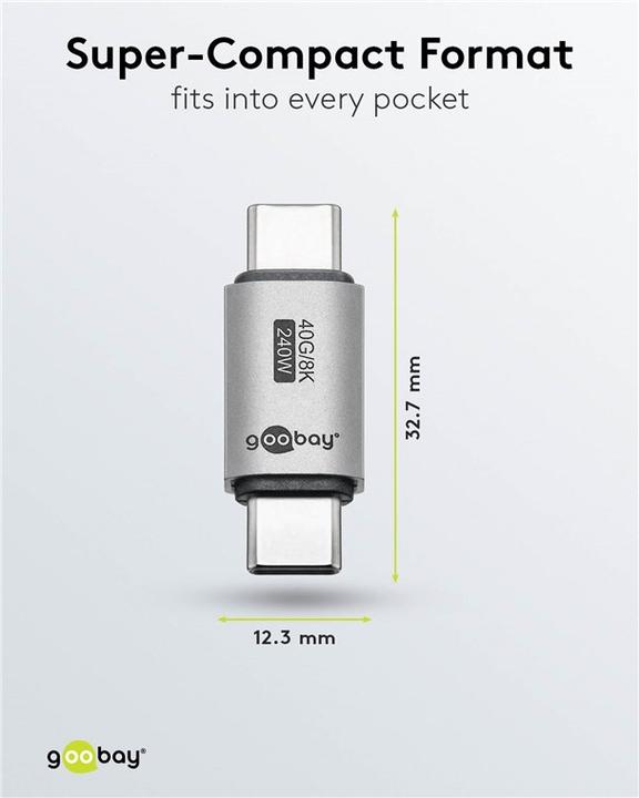 Produktbild Goobay USB-C-Adapter gerade, USB4 (USB Typ C, USB Typ C)