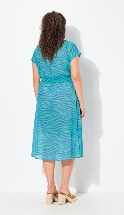 Actual product image Ulla Popken Summertime Zebra Print Cap Sleeve Dress (62)