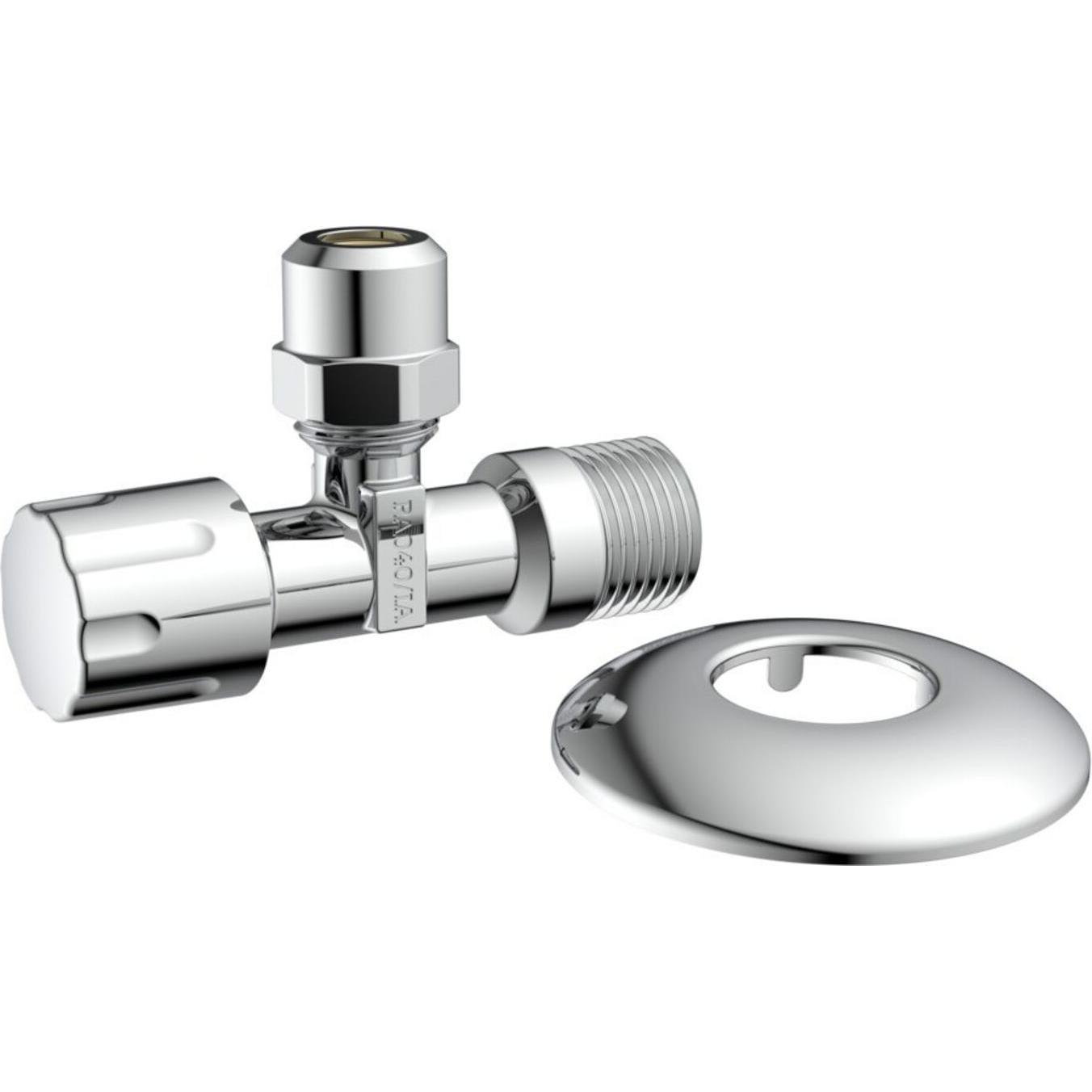 Magni, Valvola, Valvola ad angolo, 1/2 "AG x 3/8 "AG x 10 mmQ, con rosetta a pressione