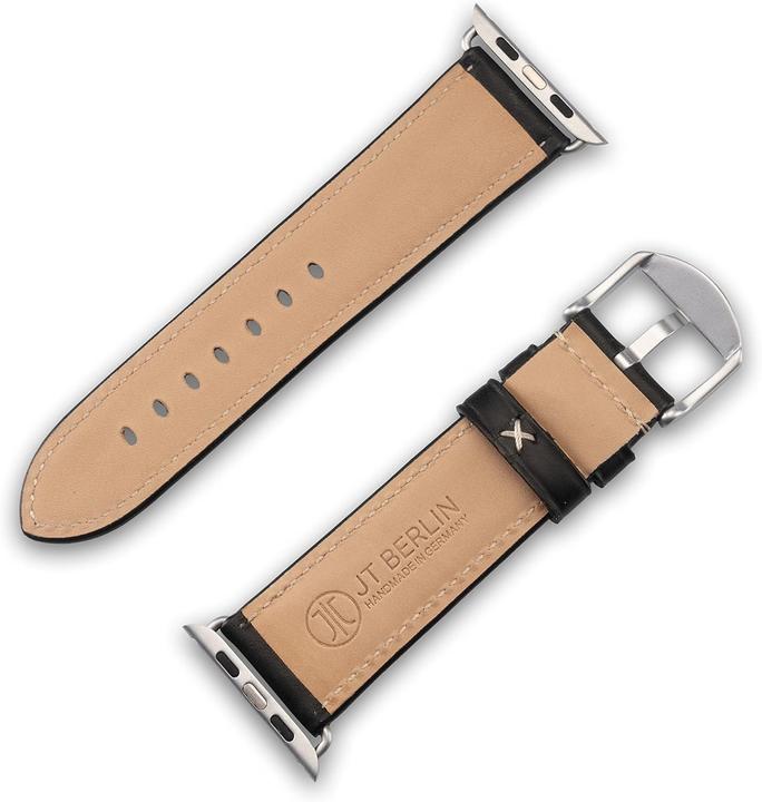 Produktbild JT Berlin Watchband Charlie | Apple Watch Ultra/42/44/45mm | schwarz - Aluminium silber | M | 10834 (22 mm, Aluminium, Edelstahl)