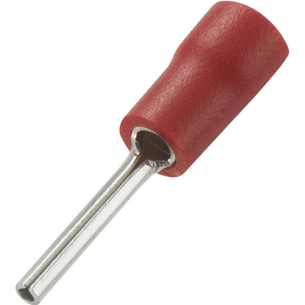 Tru Components, Kabelverbindung, Stiftkabelschuh 0.50 mm² 1.50 mm² Teilisoliert Rot 739205 100 St.
