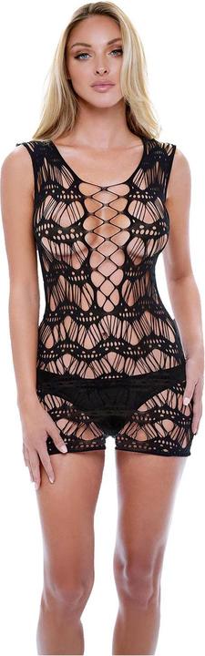 Produktbild Baci XGEN Corset Front Lace Mini Dress - Elegant Black Lace Mini Dress - One Size (UK Size 8-14) (10XL, 11XL, 12XL)