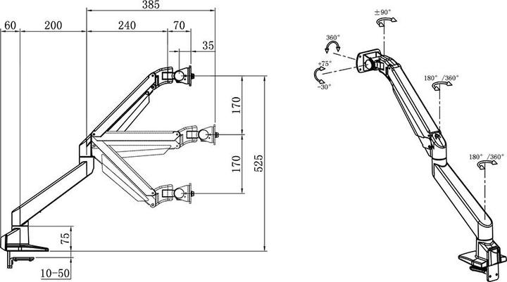 Produktbild Multibrackets Monitorhalter mit Gasfeder für Samsung Monitor (Tisch, 32")