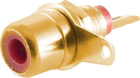 Actual product image Shiverpeaks BASIC-S Cinch built-in coupling, gold-plated, red in polybag with Euro perforation
