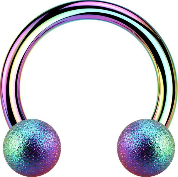 Immagine prodotto Star Piercing Micro Circular Barbell colorato con due palline maculate (senza ottone, Acciaio chirurgico 316L)