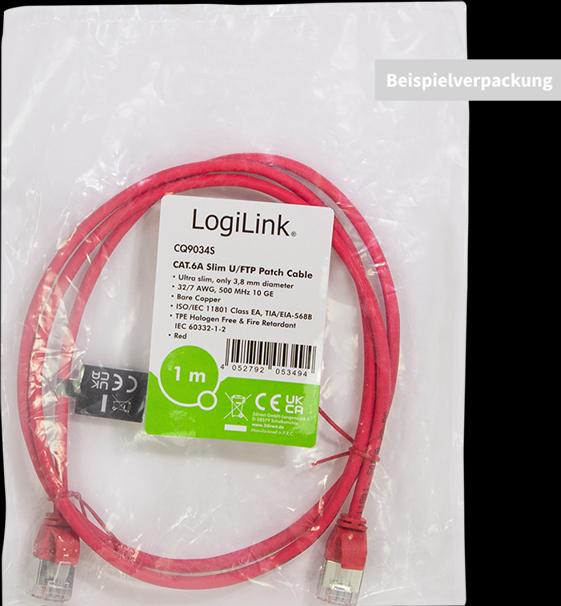 Actual product image LogiLink Network cable (STP, CAT6a, 1 m)