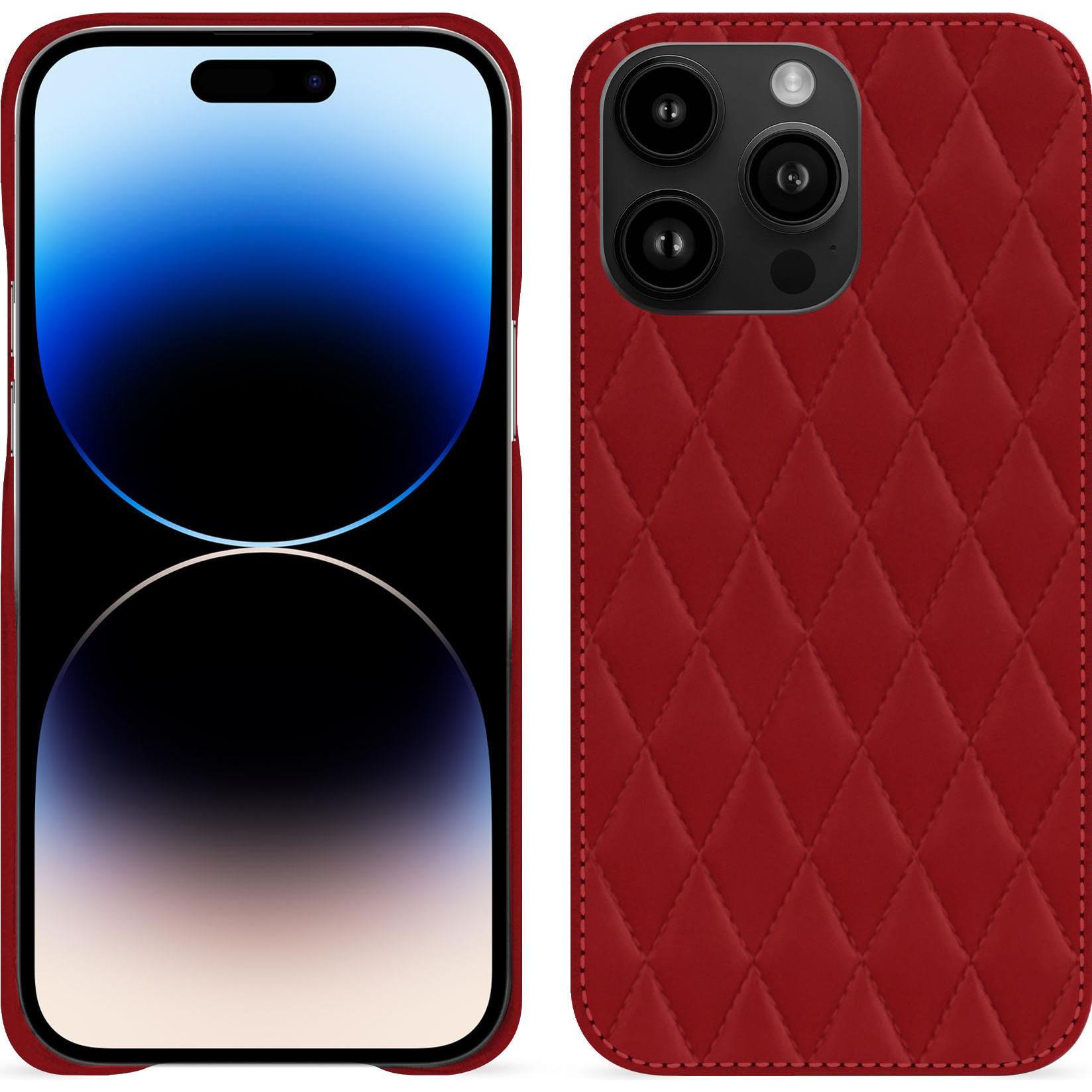 Noreve Lederschutzhülle (Apple iPhone 15 Pro Max), Smartphone Hülle, Rot