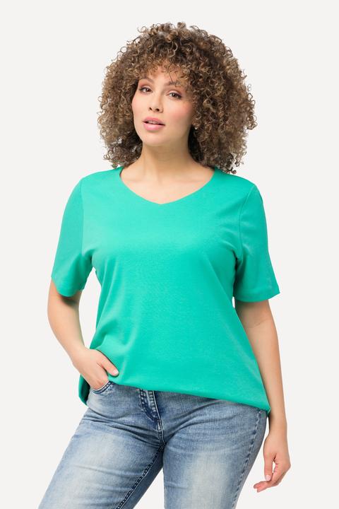 Produktbild Ulla Popken Shirt, doppellagige Vorderseite, Slim, Rundhals, Halbarm (58)