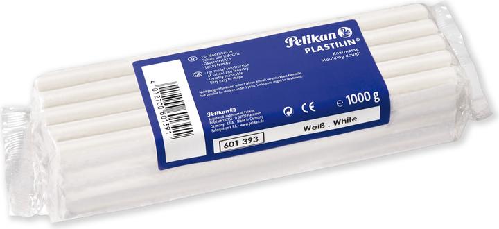 Pelikan Plastilina di qualità, 1 kg, bianca, specialmente per il modellismo (scuola e industria)