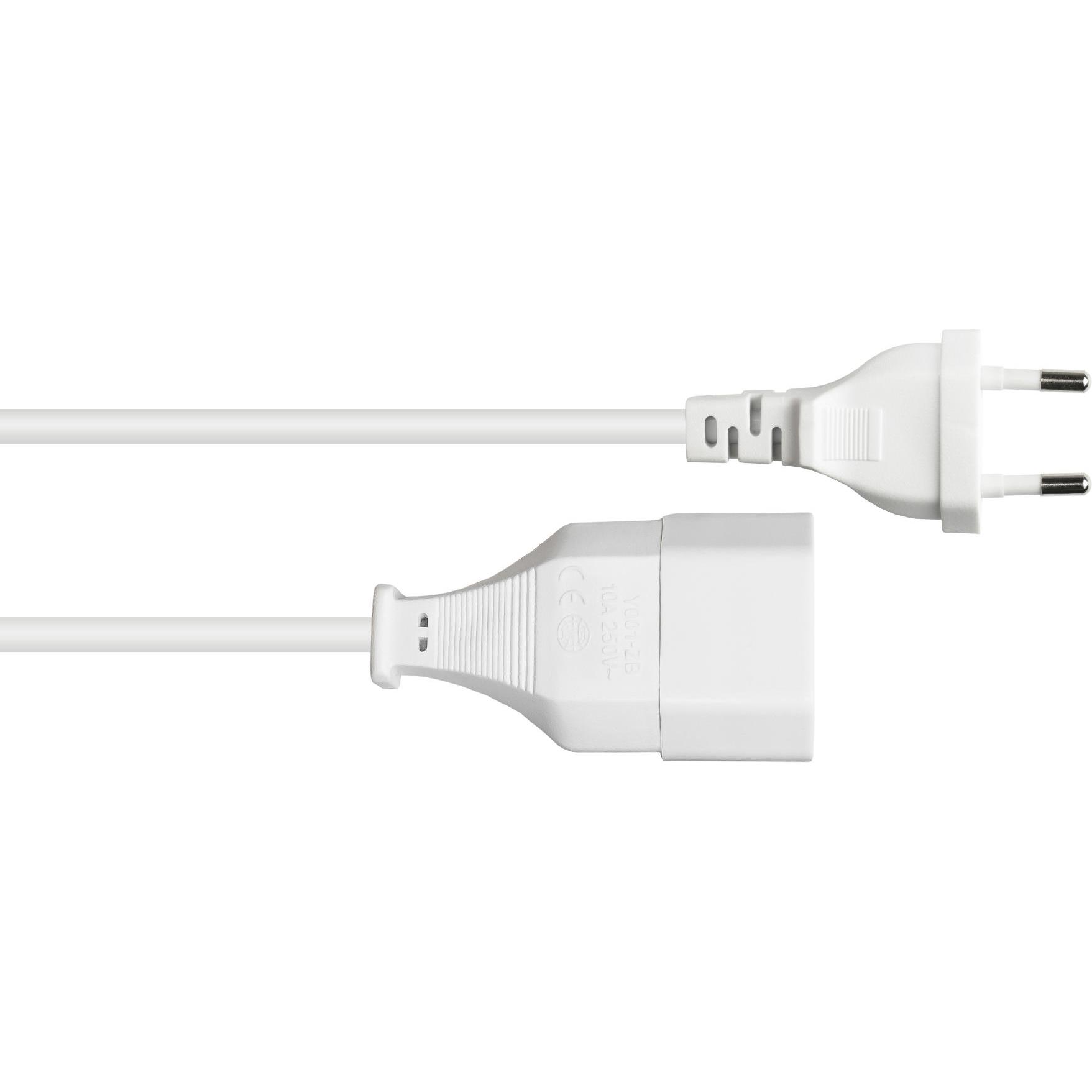 Thumbnail - Good Connections, Verlängerungskabel, Euro-Verlängerung Euro-Stecker Typ C (gerade) an Euro-Buchse (gerade), weiss, 0,75...
