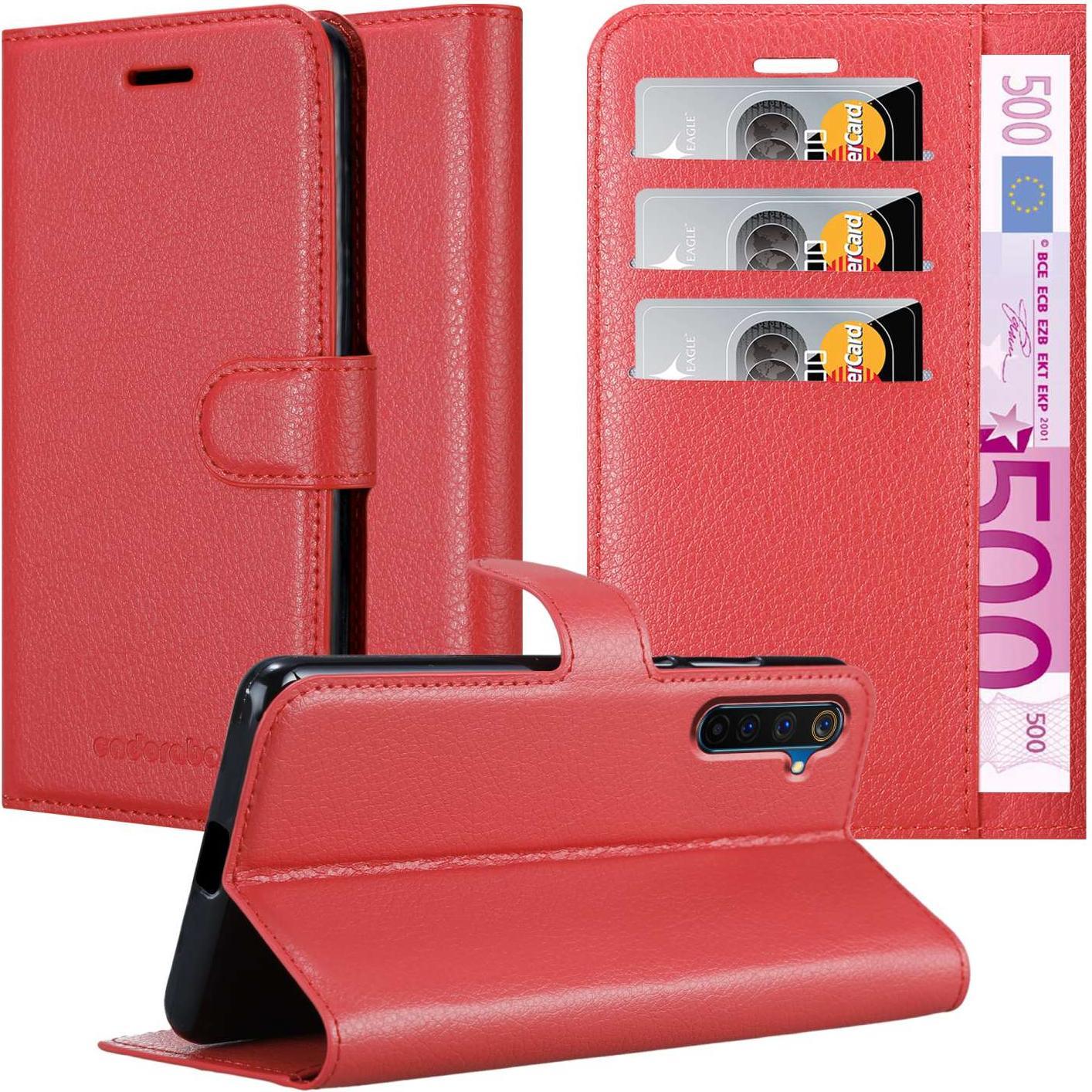 Cadorabo Book Stand Hülle für Realme 6 PRO (Realme 6 Pro), Smartphone Hülle, Rot