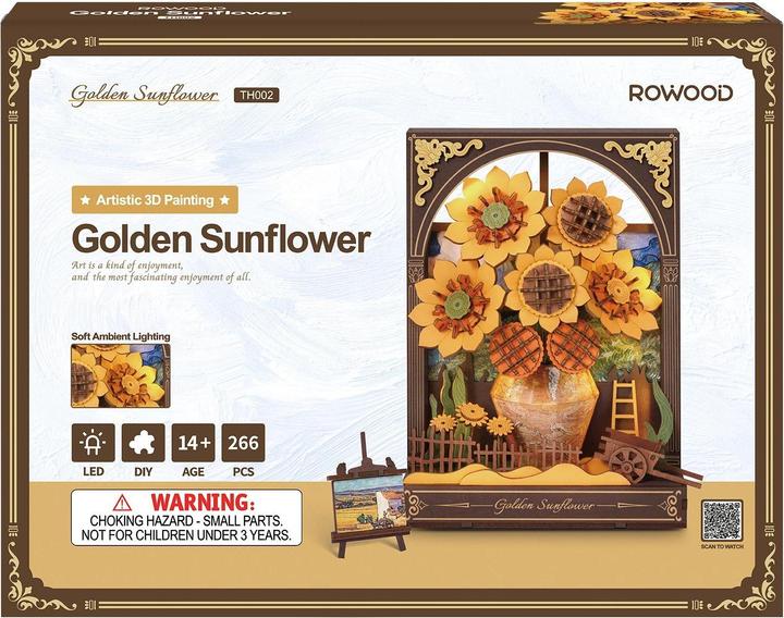 Produktbild Robotime 3D Puzzle Goldene Sonnenblume, Motiv: Landschaft / Natur