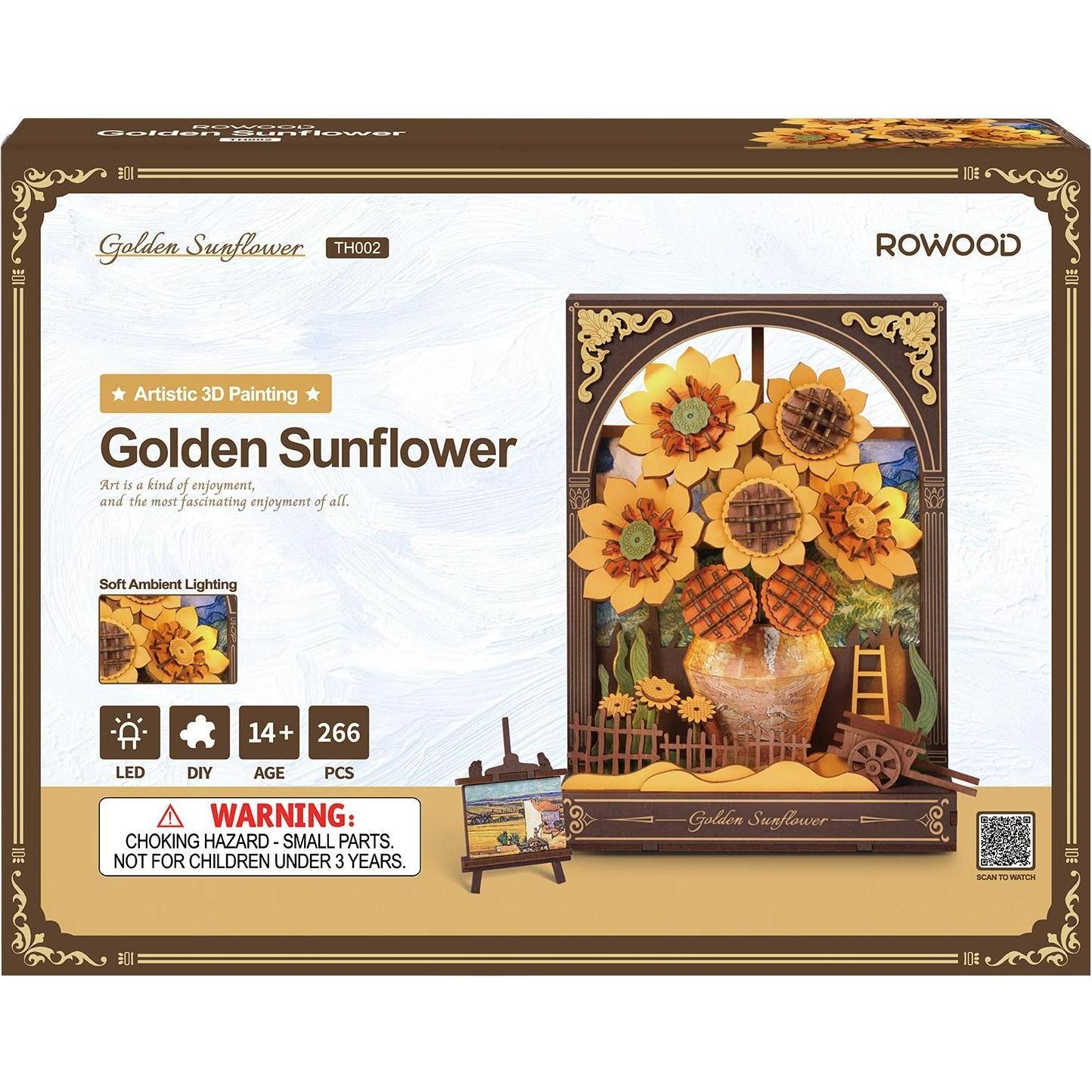 Robotime 3D Puzzle Goldene Sonnenblume, Motiv: Landschaft / Natur (TH002)