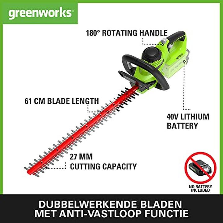 Produktbild Greenworks Hedge Pruner 40V g40ht61 (tool only) (Akkubetrieb)