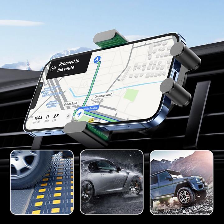 Produktbild Ugreen Car holder for ventilation grille with inductive charging CD256 (silver)