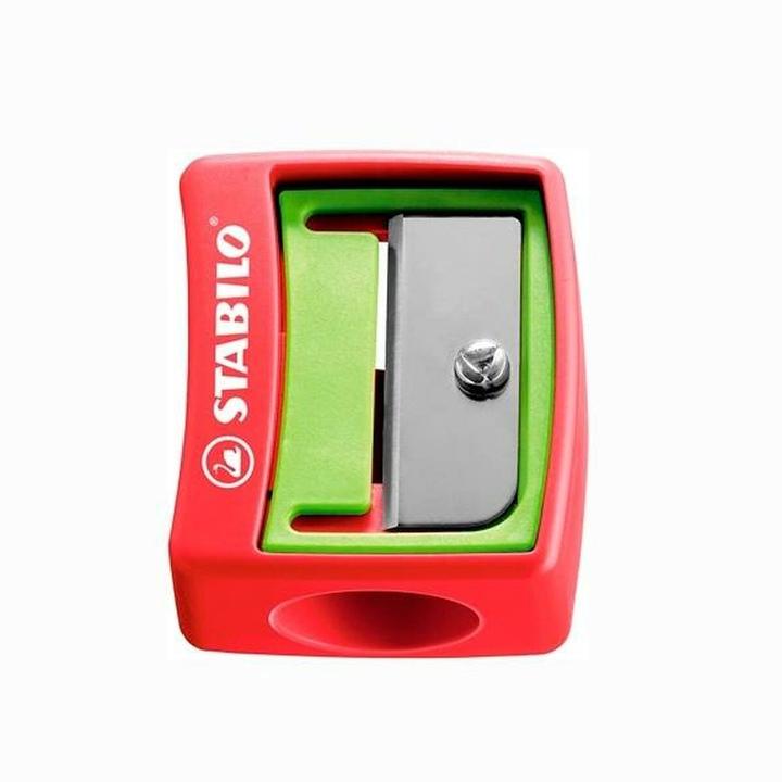 Actual product image STABILO Sharpener - woody 3 in 1 sharpener - for extra thick pencils - pack of 12 - red/green