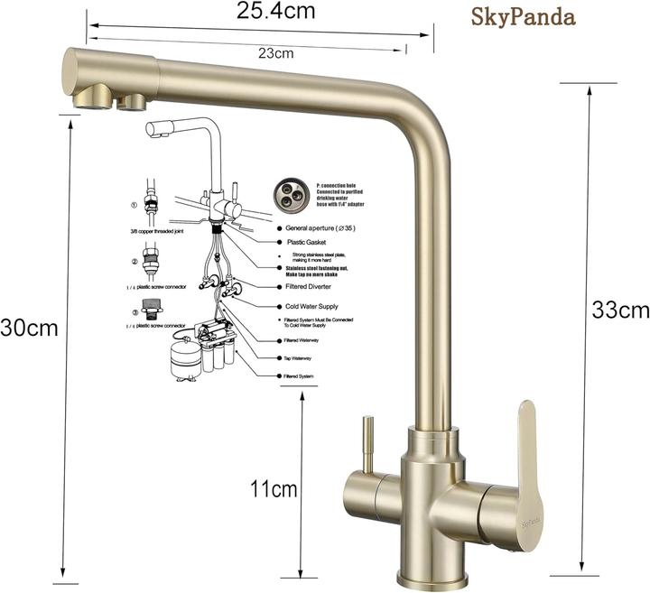 Actual product image SkyPanda 3-Wege Küchenarmatur