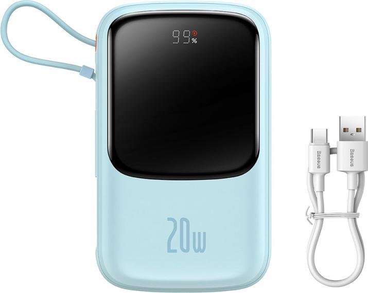 Image du produit Baseus Banque d'alimentation Qpow Pro, 20000mAh, 20W, QC + PD, Bleu (20000 mAh, 20 W)