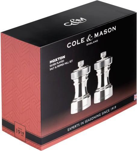 Produktbild Cole & Mason Pfeffer-Salzmühlen Set Hoxton versilbert 10.4x5.5x5.5 cm (Pfeffer, Salz)