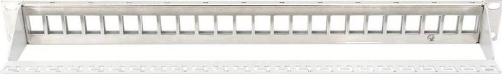 Produktbild Digitus Modular Patch Panel geschirmt 24-port Blank 1HE Rack Mount Farbe Grau transp. Beschriftungsfeld