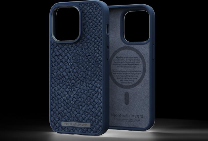 Immagine prodotto Njord Custodia rigida Salm.Leather Magsafe blu (Apple iPhone 14 Pro Max)