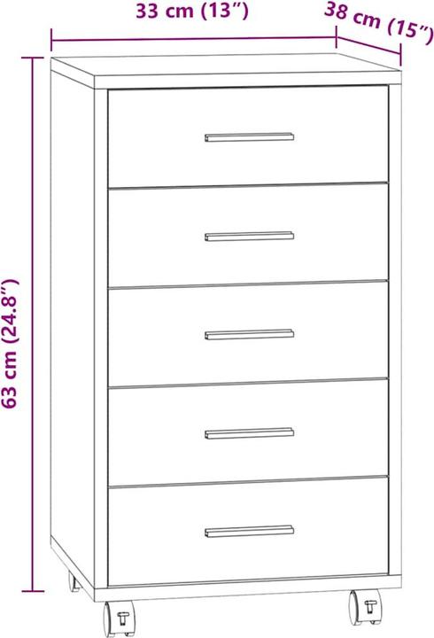 Actual product image vidaXL Schubladenschrank