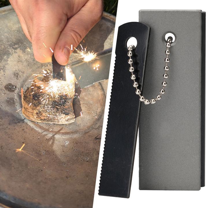 Actual product image Casativo Magnesium firelighter with scraper and integrated fire steel