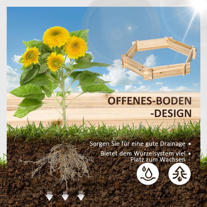 Produktbild Outsunny Hochbeet mit sechseckiger Form