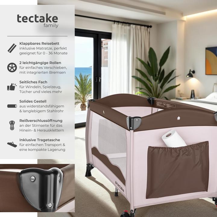 Actual product image tectake Travel cot with carrying bag (60 x 120 cm)