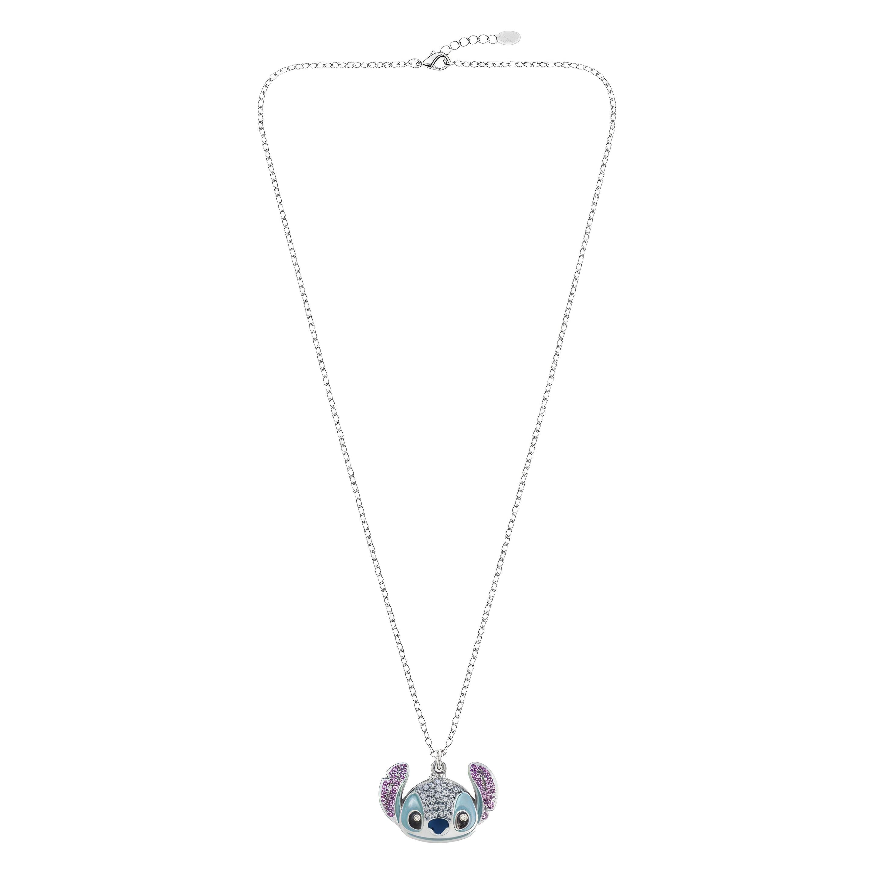 Peers Hardy, Halsschmuck, Disney Stitch Silver Plated Necklace With Stone Set Pendant, (Edelstahl)