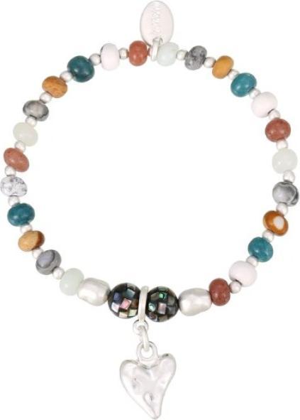 Produktbild Andreani Armband aus echten verschiedenen Steinen mit Herzanhänger von (19 cm)