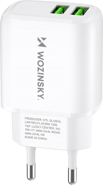 Wozinsky CUWCW 2.4A 2 x USB-A wall charger - white