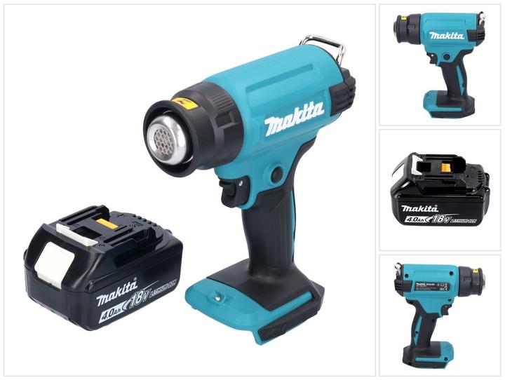 1x Makita DHG 180 batterie soufflerie d'air chaud, 1x Makita BL 1840 B 18 V 4,0 Ah batterie, sans chargeur