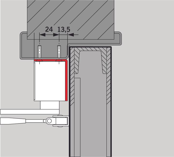 Produktbild Dormakaba Sturzfutterwinkel zu TS 73 V / 83 (Balkontür, Eingangstür, Holztür, Zimmertür, Indoor)