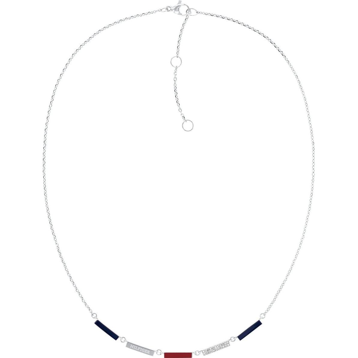 Tommy Hilfiger, Halsschmuck, Layered Enamel Halskette, (Emaille, Edelstahl, 45 cm)