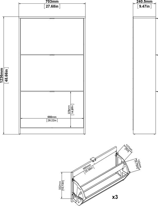 Produktbild Tvilum Schuhschrank Shane (71 x 25 x 124 cm)
