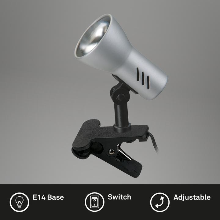 Image du produit Briloner Lampe à pince, couleur titane, 1xE14/40W (E14)