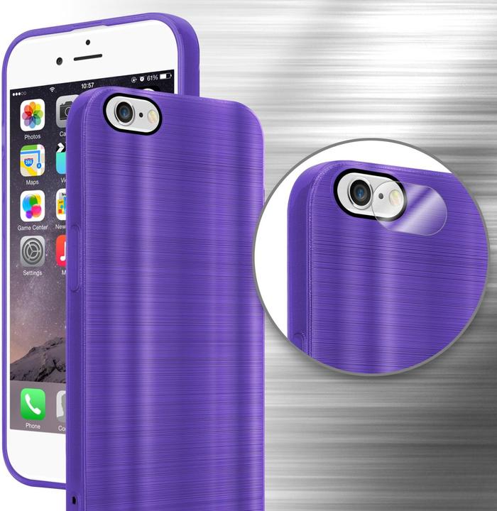 Actual product image Cadorabo Case for Apple iPhone 6 / 6S in TPU Brushed Camera Protection LM160 Style (Apple iPhone 6)