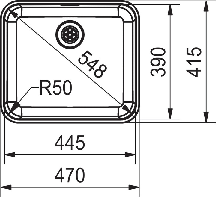 Actual product image Franke Undermount sinks Largo LAX 110 45 (47 cm, 41.50 cm)