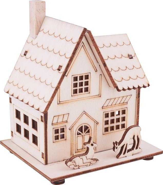 Actual product image VBS Wooden construction kit "House with deer" incl. LED