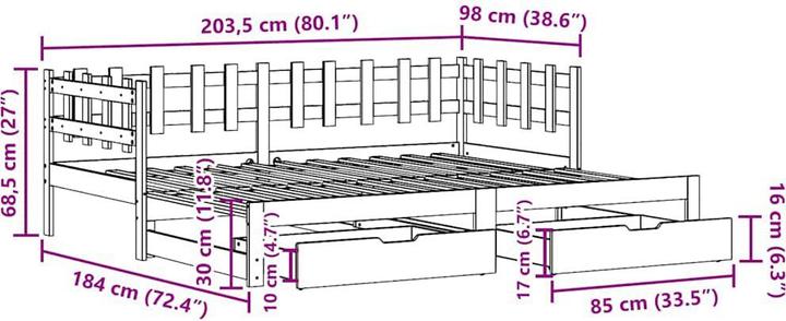 Actual product image vidaXL ausziehbares Tagesbett