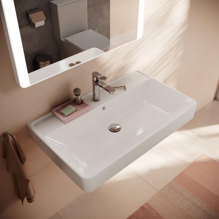 Produktbild hansgrohe Xanuia Q Waschtisch, mit Hahnloch, mit Überlauf, 800x480mm, weiss (480 mm, 800 mm)