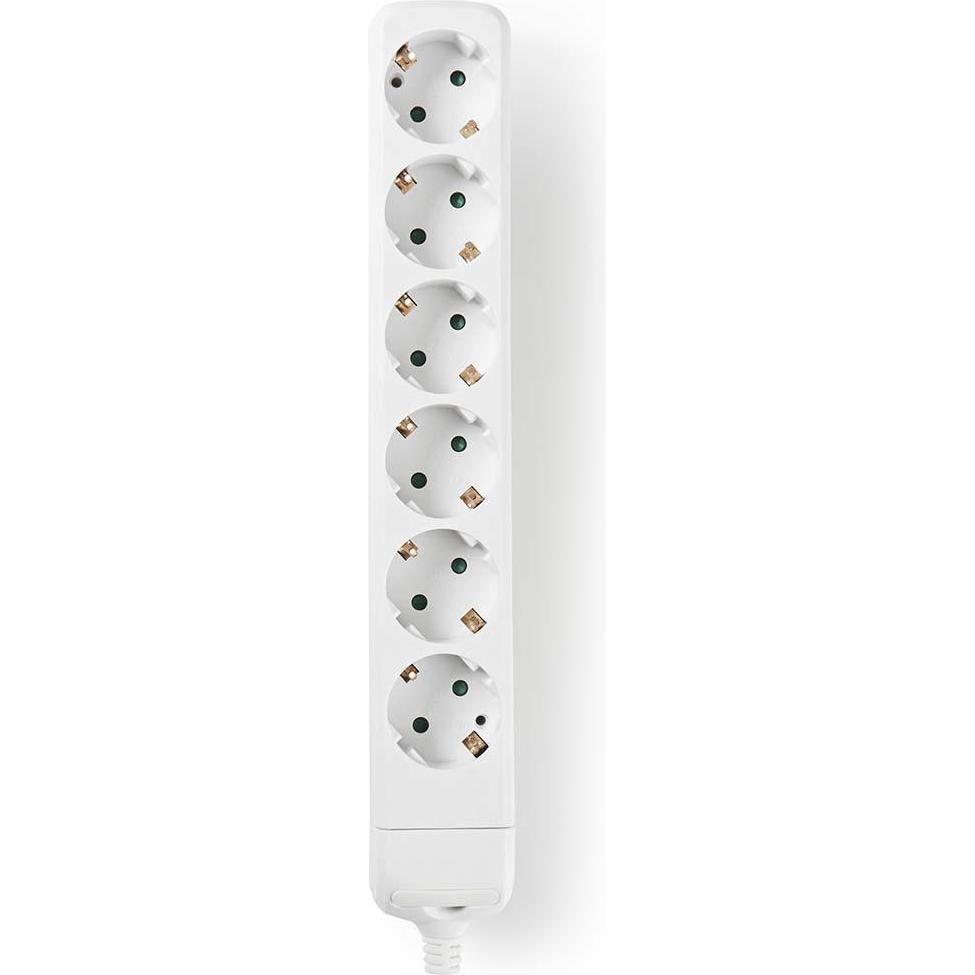 Nedis, Steckdosenleiste, Steckdosenleiste mit Protec Cion 6 Steckdosen, Weiss (6 x, CEE 7/7)