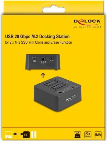 Actual product image Delock USB 20 Gbps M.2 Dockingstation für 2 x M.2 NVMe PCIe
