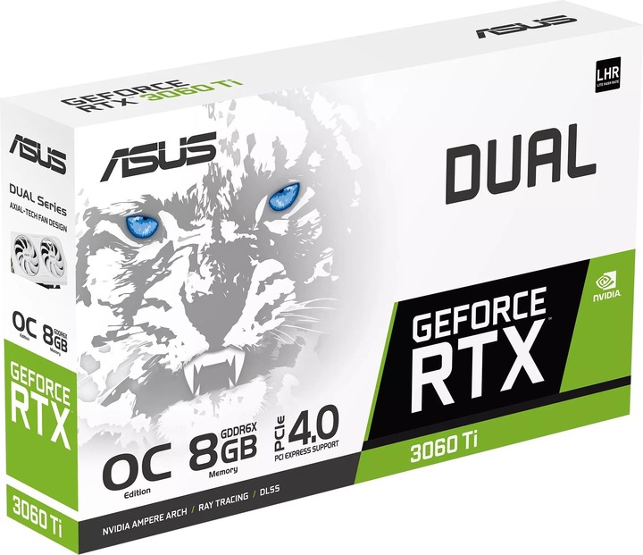 Produktbild ASUS DUAL GeForce RTX 3060 Ti WHITE OC EDITION 8GB GDDR6X (8 GB)