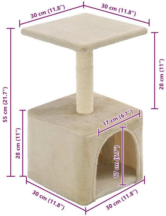 Produktbild vidaXL Kratzbaum (55 cm, Beige)