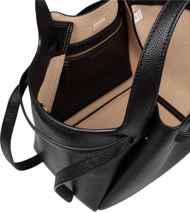 Actual product image Tory Burch romy tote leather handbag color black